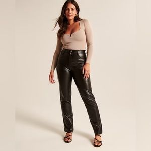 NWOT Abercrombie & Fitch Straight Leg Leather Pants